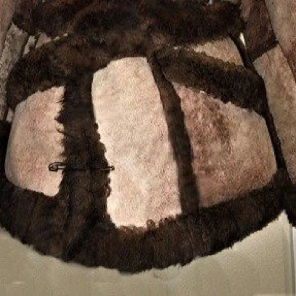 Shearling Fur Coat & Wrap Kilt/Skirt 1 of kind
